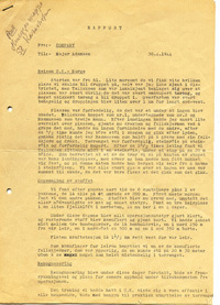 Rapport fra sabotasjeaksjonen 1943 av A. Tønnes, side 1